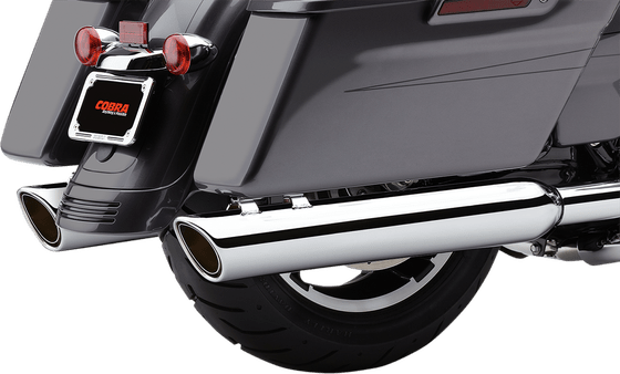 6106 COBRA 4" chrome twin mufflers for touring models