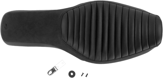 806-04-148 SADDLEMEN 2-up seat profiler black leather for harley dyna glide