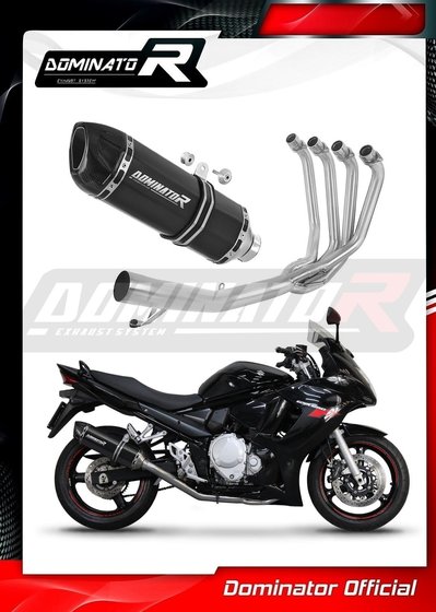 SU024DFSFBL Dominator full exhaust system collector silencer hp1 black + db killer