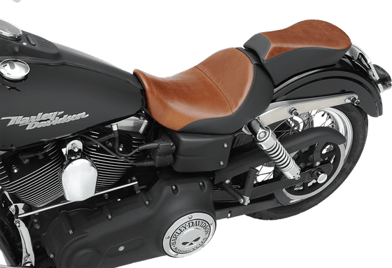 806-04-0041B SADDLEMEN lariat solo seat with gel - distressed brown leather for harley dyna glide