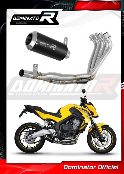 HO112DCBL-S Dominator full exhaust system silencer gp black