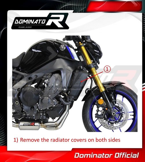 YA132DFBL-S Dominator full exhaust system ex hp5 black