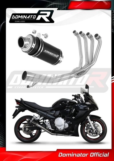 SU067DFSCBL Dominator full exhaust system collector silencer gp1 black + db killer