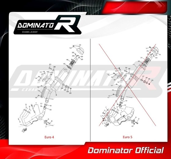 YA115DESFBL-S Dominator full exhaust system silencer mx2 black