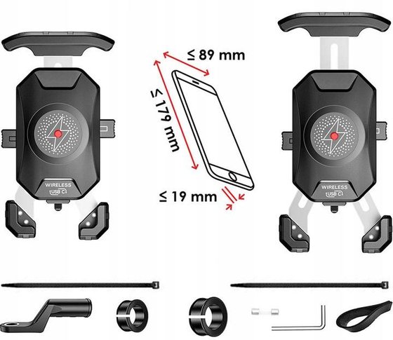 BIKETEC inductive motorcycle mount with charger for phone