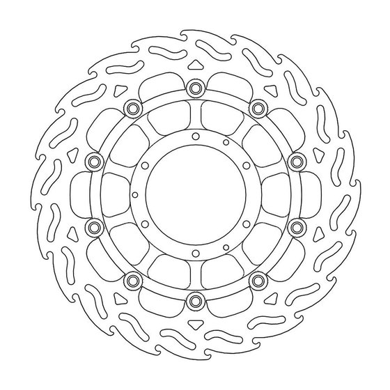 113036 MOTO-MASTER street front right brake disk flame floating for optimal cooling and resistance