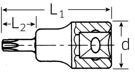 STAHLWILLE 1/2" t45 socket