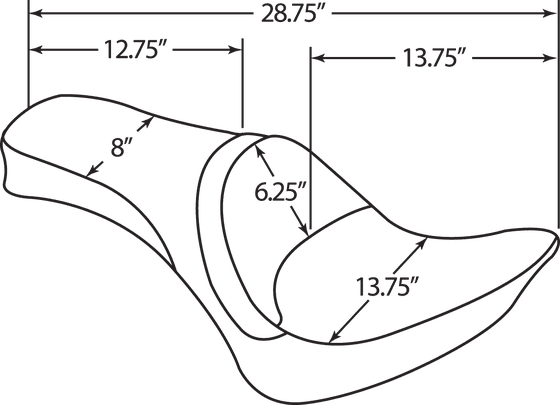 0802-0729 DRAG SPECIALTIES SEATS smooth vinyl seat with driver backrest receptacle for harley softtail