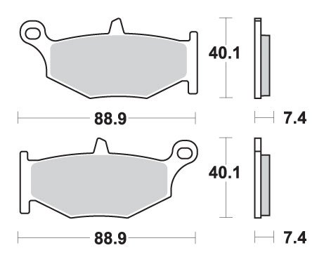 833LS SBS brakepads sintered rear