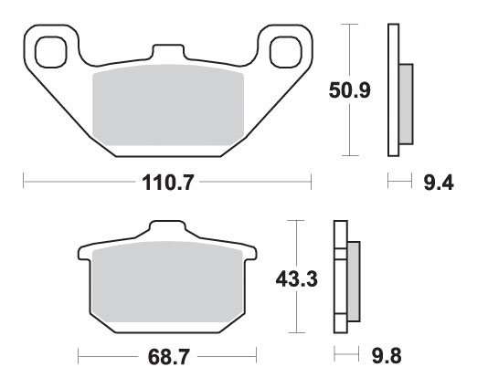 557HF SBS brakepads ceramic