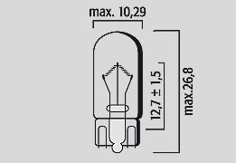 FLOSSER 12v 2w t10 w2 bulb (pack of 10)