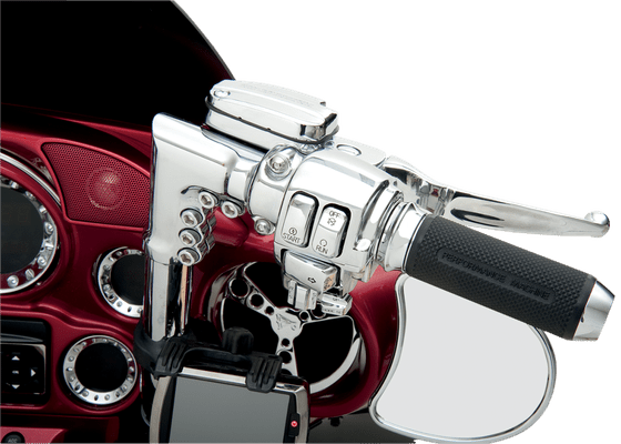 H07-0780-A DRAG SPECIALTIES chrome handlebar control kit with brake master cylinder (15mm)