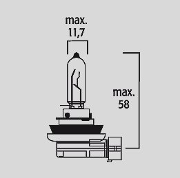 FLOSSER halogen headlight bulb h9 12v 65w pgj19-5