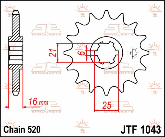 JTF1043 JT Sprockets steel front sprocket