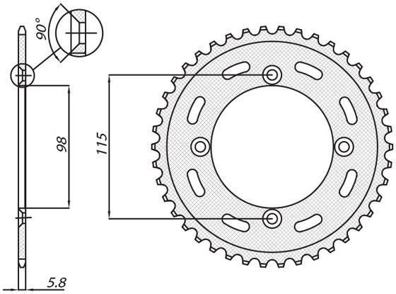 SUN1-1390-46 SUNSTAR SPROCKETS rear sprocket