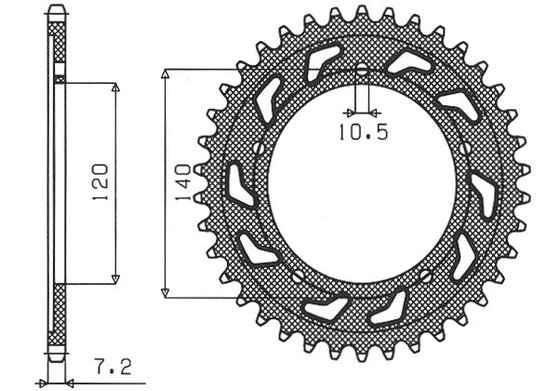 SUN1-4499-41 SUNSTAR SPROCKETS rear sprocket