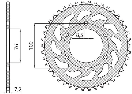 SUN1-2221-48 SUNSTAR SPROCKETS rear sprocket