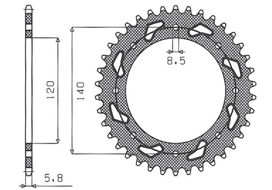 SUN1-3532-42 SUNSTAR SPROCKETS rear sprocket