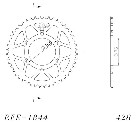 12222-48 Supersprox supersprox rear sprocket 1844.48