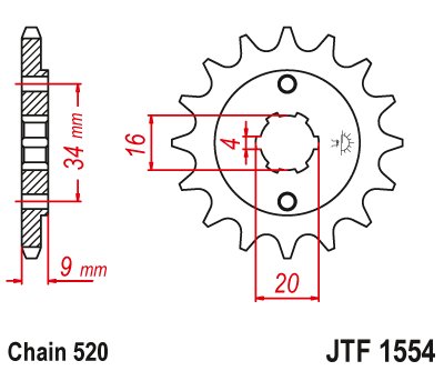 206213JT JT Sprockets front sprocket 13tooth pitch 520 jtf155413