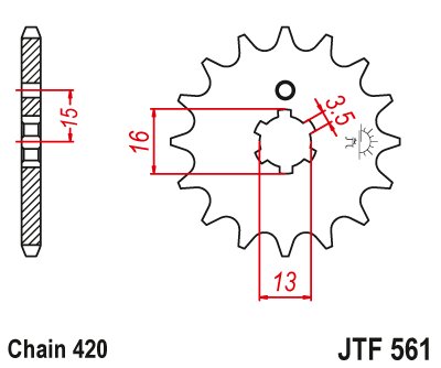 JTF561 JT Sprockets steel front sprocket