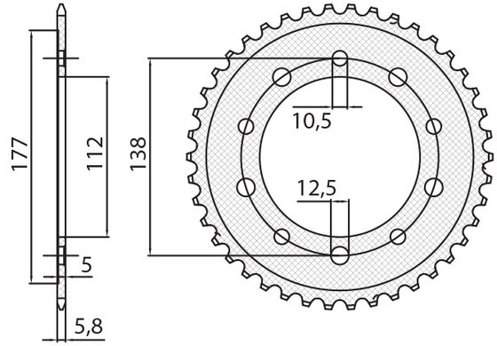 SUN1-3485-43 SUNSTAR SPROCKETS rear sprocket