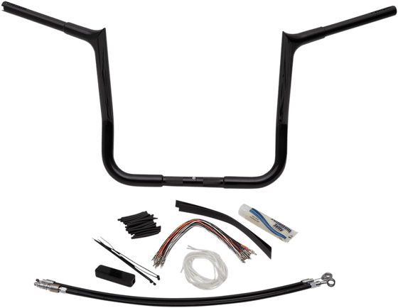 909114-B FAT BAGGERS INC. 14" black point handlebar for flh models