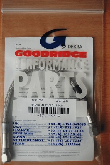 GOODRIDGE universal stainless-steel chrome brake line - 9"