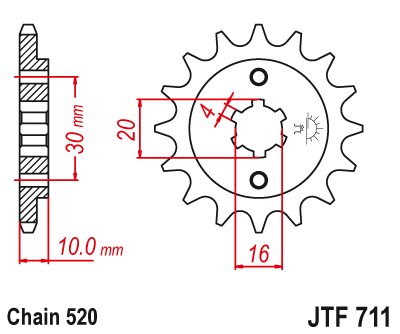 JTF711 JT Sprockets steel front sprocket