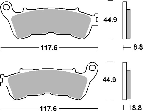 828LS SBS brakepads sintered rear