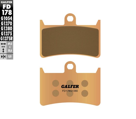 FD178G1380 GALFER scooter sintered brake pad