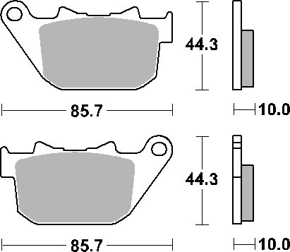 808H.LS SBS brakepads sintered rear