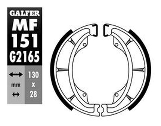 MF151G2165 GALFER rear brake shoes