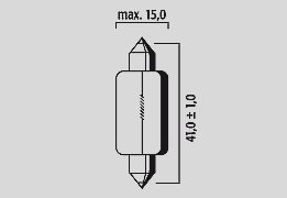 FLOSSER 12v c21w sv8.5 festoon bulb (10 pack)