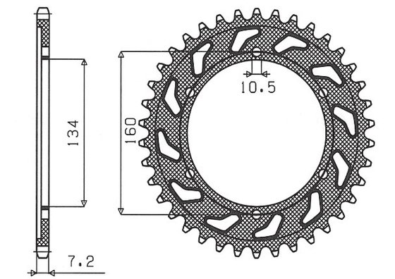 SUN1-4633-45 SUNSTAR SPROCKETS rear sprocket