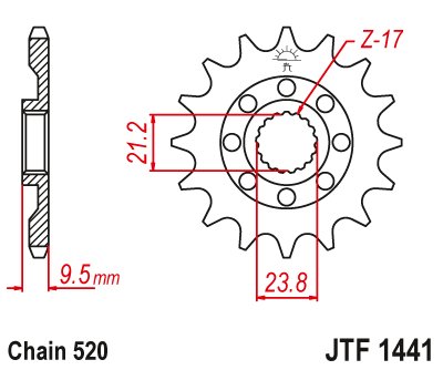 JTF1441 JT Sprockets steel front sprocket