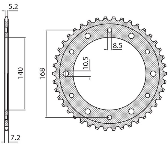 SUN1-4656-42 SUNSTAR SPROCKETS rear sprocket