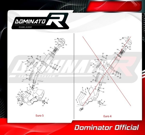 YA139DESF-S Dominator full exhaust system silencer mx2