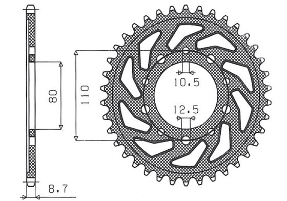 SUN1-5338-42 SUNSTAR SPROCKETS rear sprocket