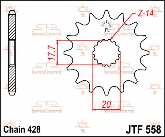 57713JT JT Sprockets front sprocket 13tooth pitch 428 jtf55813