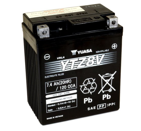 14-238 YUASA yuasa battery,ytz8v (wc) factory activated (10)