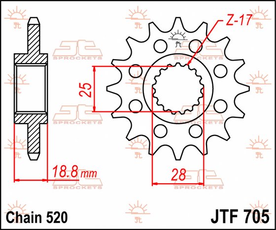 JTF705 JT Sprockets steel front sprocket