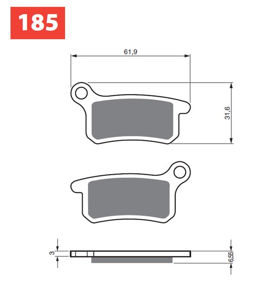 46-12-185-1 Goldfren goldfren brake pads 185 ceramic carbon k1