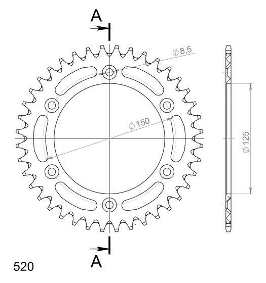 72304AO38 Supersprox supersprox alu rear sprocket ktm/husqv./husab. orange 38