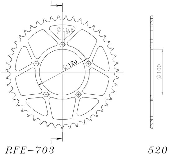 35801-44 Supersprox supersprox / jt rear sprocket 703.44