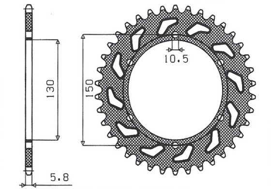 SUN1-3610-46 SUNSTAR SPROCKETS rear sprocket