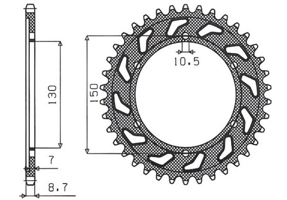 SUN1-8601-47 SUNSTAR SPROCKETS rear sprocket