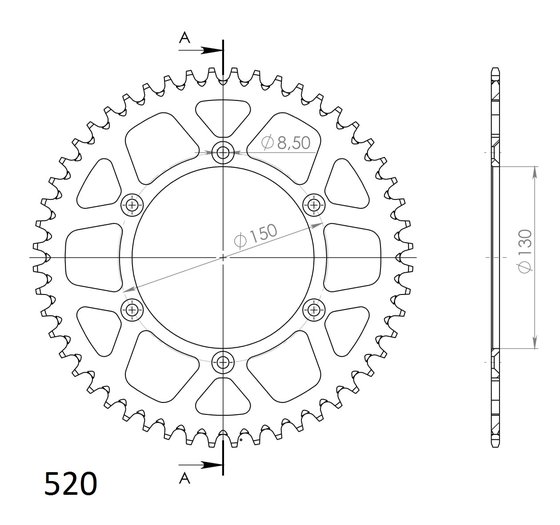 30245AK52 Supersprox supersprox rear sprocket alu ral-245:52 black