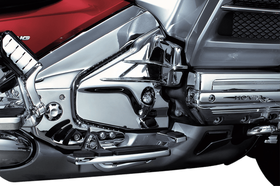 7366 KURYAKYN louvered chrome transmission cover for honda gl1800