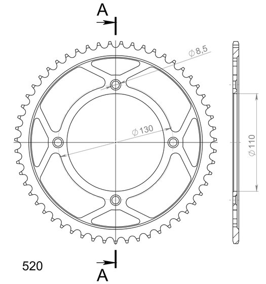 11111-55 Supersprox supersprox / jt rear sprocket 217.55